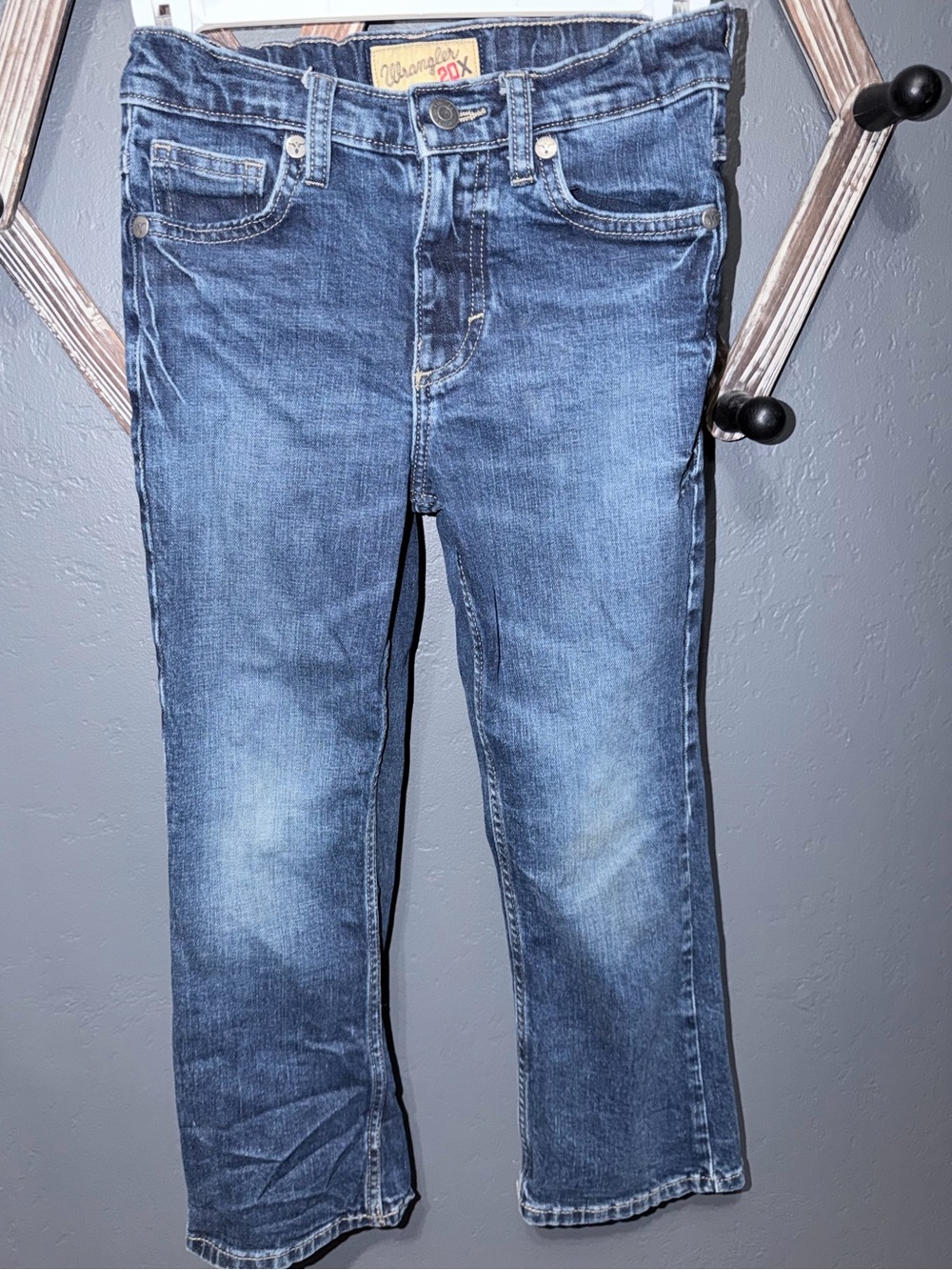 Boys Wrangler 20X Light and Dark Blue Two-Tone Jeans